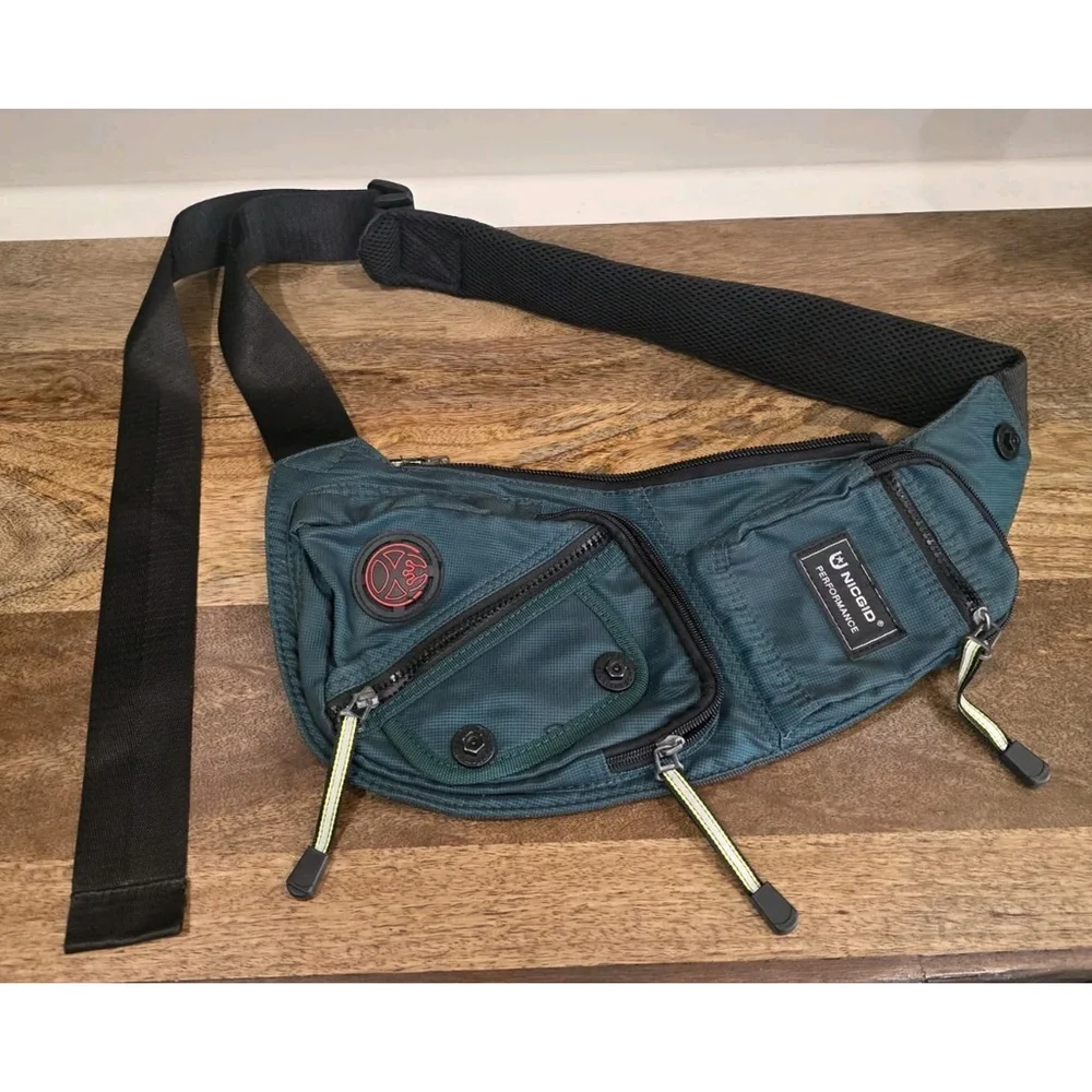 NICGID Sling Bag Chest Shoulder Backpack Crossbody Bags Casual Dark Green Teal